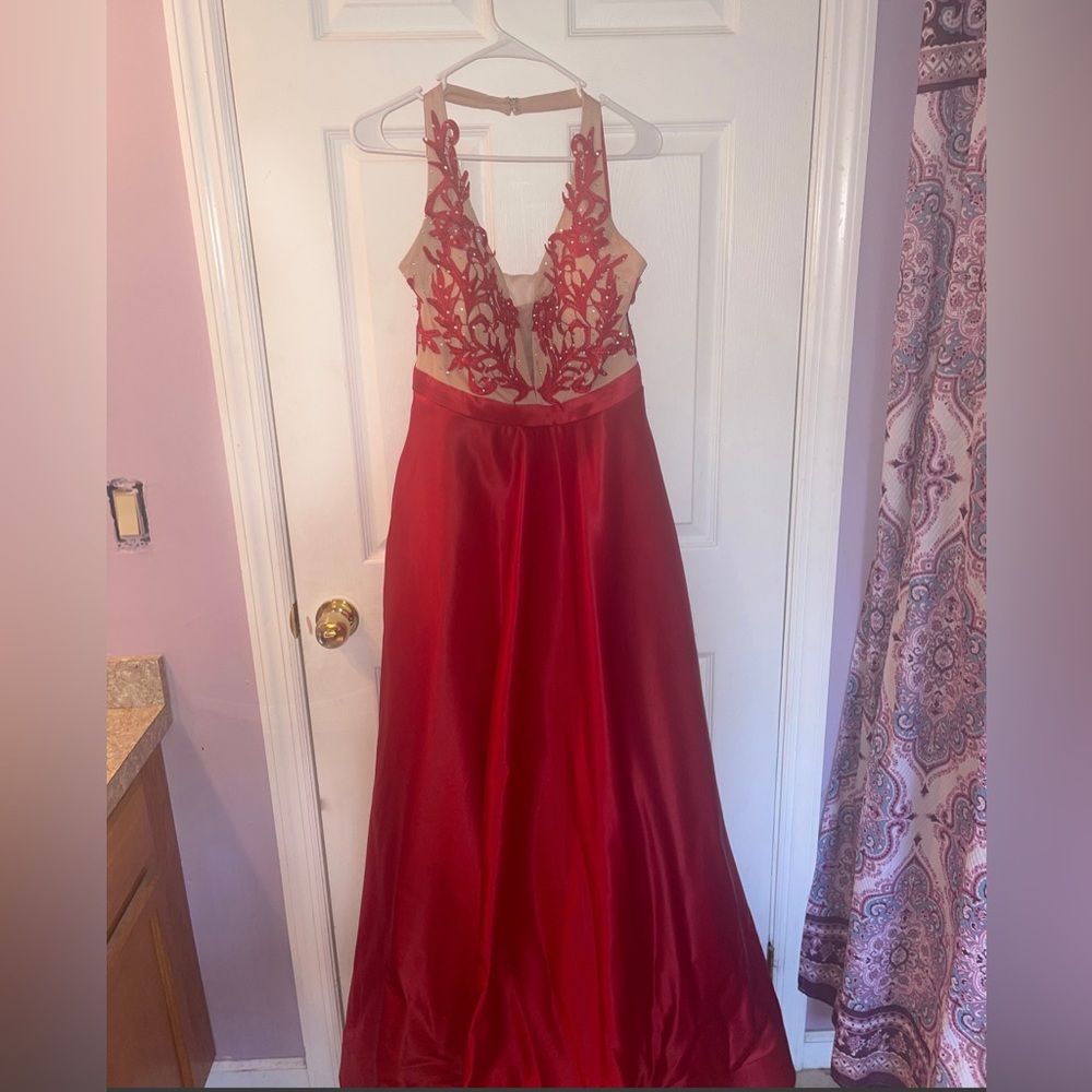 Macy’s Red prom dress. Size 15